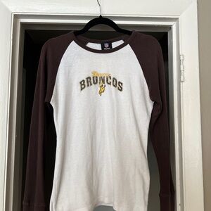 NFL Denver Broncos Brown and White Long Sleeve Tee